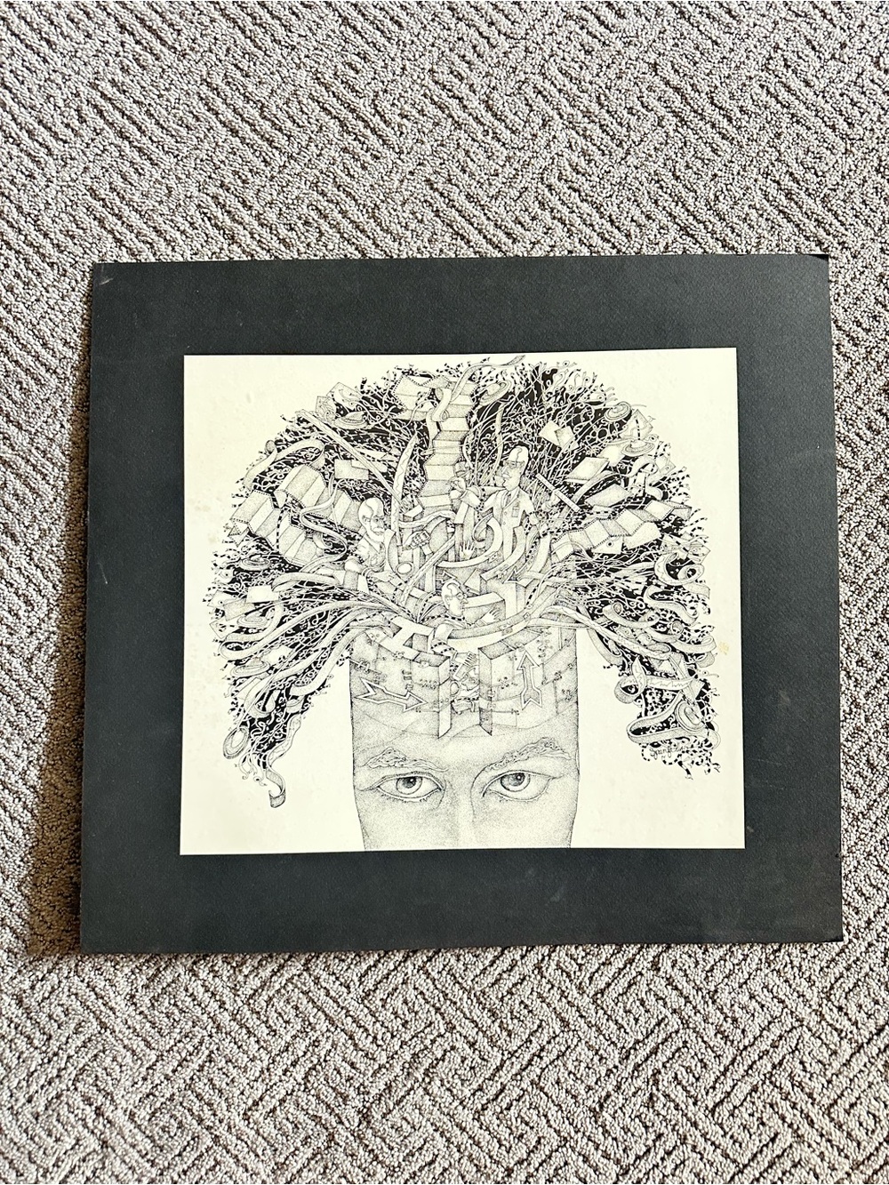 Jim Spanfeller Lithograph Surreal Mindscape Office Art 18x20